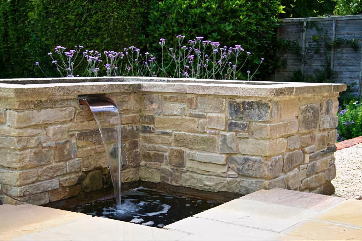 Town garden with raised pool, Haslemere, Surrey by Hampshire garden ...